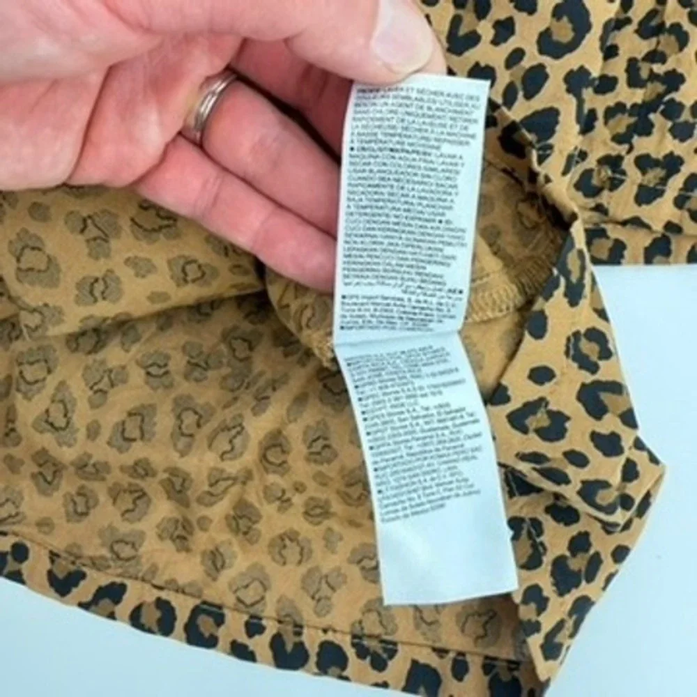 Old Navy Girls Leopard Print Tiered Mini Skirt Smocked Waist Brown Black L 10-12